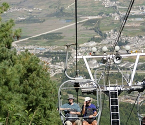 Ian and Frank take the cable car to the walk