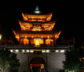 Lit up gate in Dali