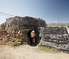 Graham checks out the tile kiln