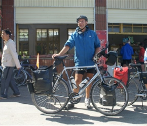 Piet the Dutch rider on a tour in memory of his wife