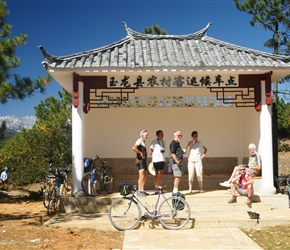 Rest stop for coffee 3 km from the top of the climb