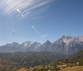 Switchbacked descent, Jade Mountains behind