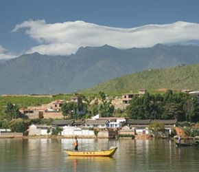 Boats and montain