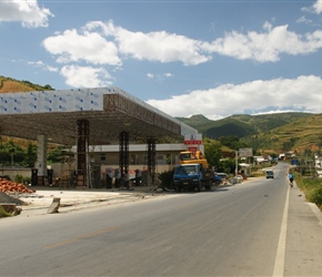 A sign of things to come as a petrol station goes in