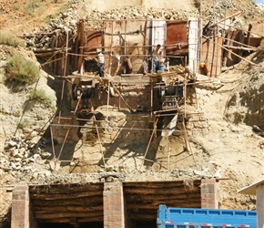 Quarrying, just after we reached the top of the climb