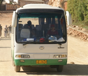 Mr Now drives the bus