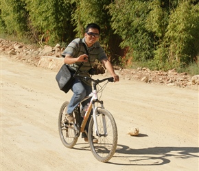 Martin, rarely seen on the bike, so he thought he'd give it a go