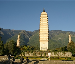 Neil in front of 3 pagodas