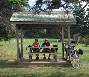 Paul and Pauline find a grand place to munch their picnic