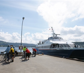 Unloading the bikes at Askvoll