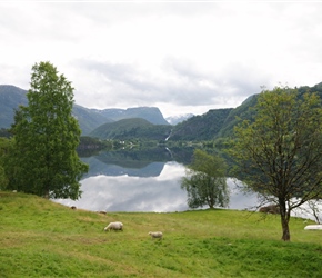 Hudrafossen from the road at Moskog