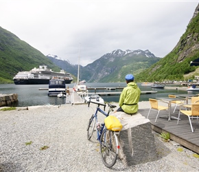 Edwin admires Geirangerfjorden