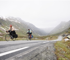 Terry and John climbing the Jotenheim Road