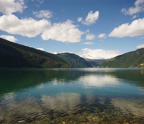 Josterdalsbreen glacier across Sognefjord from Kroken