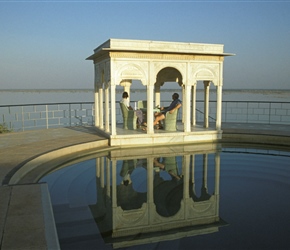 By the pool at Sardar Samand