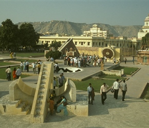 Observatory at Jaipur. Using the sun and these huge instruments all sorts of things could be ascertained, fascinating place