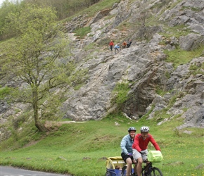 Andy and Christine Acklam climbing Burrington Coombe