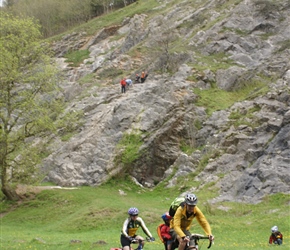 Graham and Helen climbing Burrington Coombe