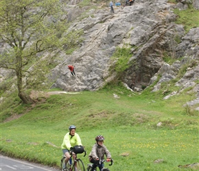 James and Sarah climbing Burrington Coombe