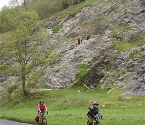 Jo and Edward  climbing Burrington Coombe