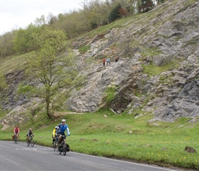 Jo, Edward and Steve Jordan climbing Burrington Gorge