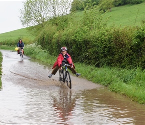 Edward through puddle just to the west of Wells