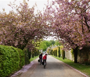 James and Sarah leave Bibury Manor