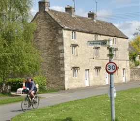 Jo cycling through Cheringham