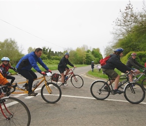 Penny, Abbie, Kevin, Gabriel, Dan, Eleanour and Neil round the corner