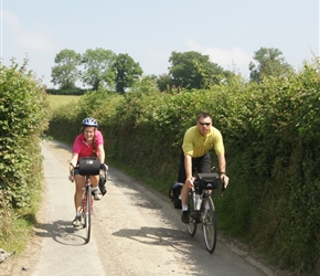 Sarah and Andy through the lanes on the way to Montgomery