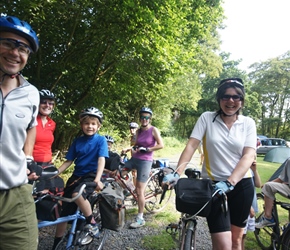 Geoff, Nicola, Christopher, Sarah and Janice at the start