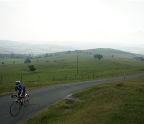 Matthew climbing towards Stiperstones