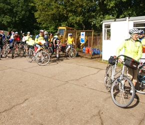 Gathering to leave for the ride