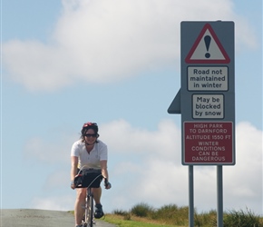 Janice crosses the Long Mynd