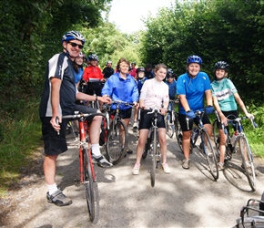 John, Adele, Jenny, Mica and Flora at Hamperley where half the group split to go back over the Long Mynd