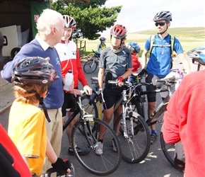 James, Sam, George and Graham listen to a talk about the gliding club at Asterton