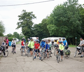 Morning gathering at the campsite