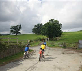 James, Finlay and Roddy start the climb to Choulton