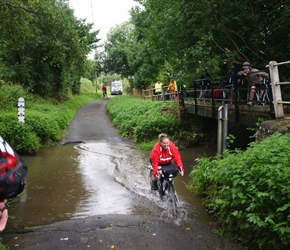 Anne crossing the ford at Kempton