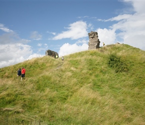 Andy, Becky, James and Graham in Clun Castle