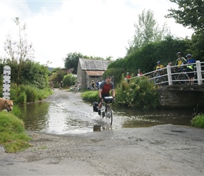 Andy through the ford at Brockton