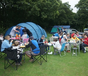 We ordered a take away curry, quite an undertaking feeding so many, but it always worked and lots of free papadoms