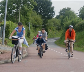 Sarah, Christian and David Broad on the way to Pirou Plage