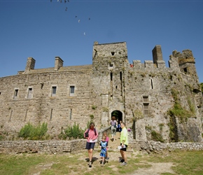 Jo, Jacob and Nigel exit Pirou Chateau 