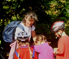 Jo offering sweets to Louise, Edward and Kate