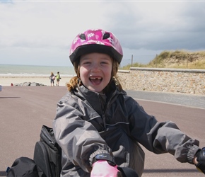 Abbie at St Germain sur Ay beach