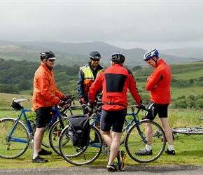 gary, Bill, Dave and John on the road to Laurieston