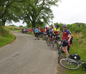 We play a game of catch up, so at regular intervals everyone waits for the last to get here. In this case the road to Dundrennan