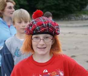 James sports the Scottish attire