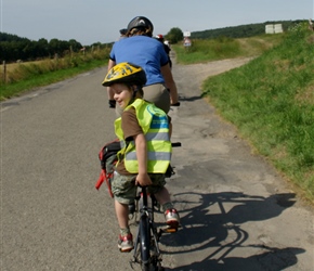 Siobhan and Jacob cycling out of Spontin